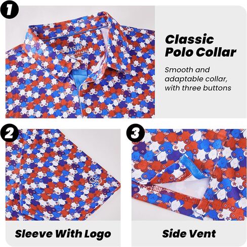 Mens Golf Polo Shirt Moisture Wicking Dry Fit Performance Athletic Summer Short Sleeve Golf Shirts for Men in Saudi Arabia