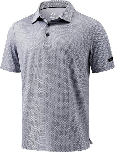 Obla Mens Golf Shirt Short Sleeve Dry Fit Moisture Wicking Performance Athletic Casual Print Collared Polo Shirts for Men in Saudi Arabia