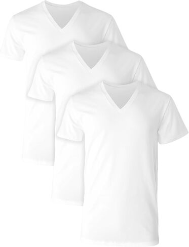 Hanes Ultimate Men's Undershirt T-Shirt Pack, 4-Pack, Ultimate Comfort Fit Stretch V-Neck Undershirt Value Multipack in Kuwait