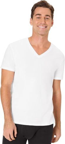 Hanes Ultimate Men's Undershirt T-Shirt Pack, 4-Pack, Ultimate Comfort Fit Stretch V-Neck Undershirt Value Multipack in Kuwait