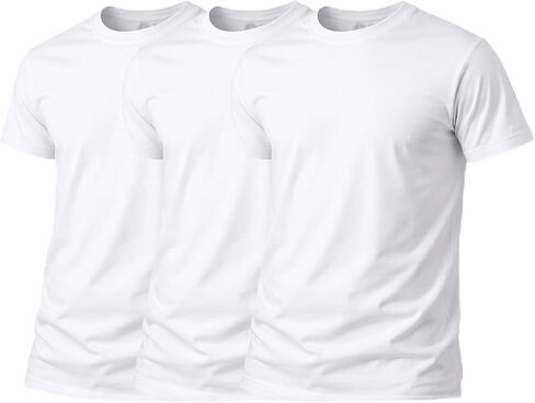 Fruit of the Loom Men's Crew Tee Undershirts, Moisture Wicking & Tag Free - White - 3 Pack Medium in Kuwait
