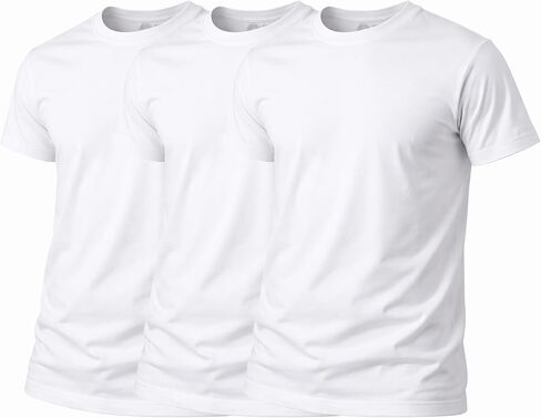 Fruit of the Loom Men's Crew Tee Undershirts, Moisture Wicking & Tag Free - White - 3 Pack Medium in Kuwait