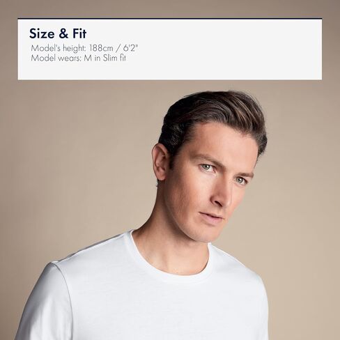 Charles Tyrwhitt Undershirt for Men – 2 Pack of White Men's Cotton Undershirts – Soft Pima Crew Neck Mens Cotton T-Shirts in Saudi Arabia