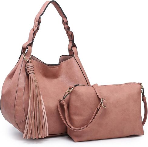 حقائب Eloise Round Hobo للنساء، محفظة كتف وحقيبة يد من الجلد النباتي مع حقيبة كروس داخلية in Kuwait