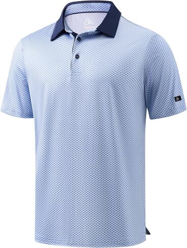Obla Mens Golf Shirt Short Sleeve Dry Fit Moisture Wicking Performance Athletic Casual Print Collared Polo Shirts for Men in Saudi Arabia