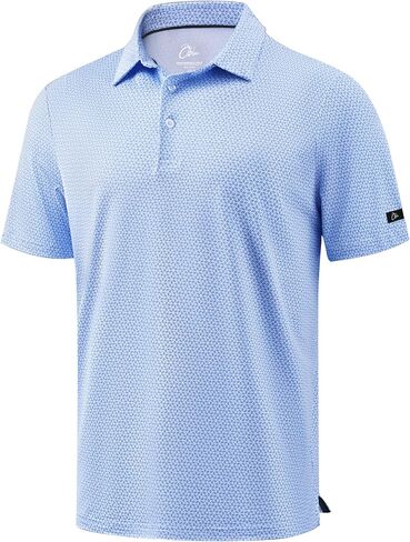 Obla Mens Golf Shirt Short Sleeve Dry Fit Moisture Wicking Performance Athletic Casual Print Collared Polo Shirts for Men in Saudi Arabia