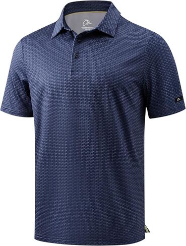 Obla Mens Golf Shirt Short Sleeve Dry Fit Moisture Wicking Performance Athletic Casual Print Collared Polo Shirts for Men in Saudi Arabia