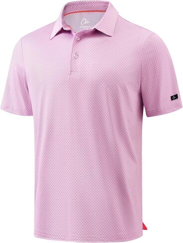 Obla Mens Golf Shirt Short Sleeve Dry Fit Moisture Wicking Performance Athletic Casual Print Collared Polo Shirts for Men in Saudi Arabia