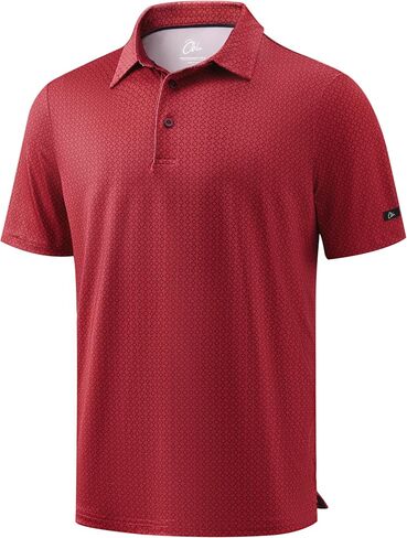 Obla Mens Golf Shirt Short Sleeve Dry Fit Moisture Wicking Performance Athletic Casual Print Collared Polo Shirts for Men in Saudi Arabia