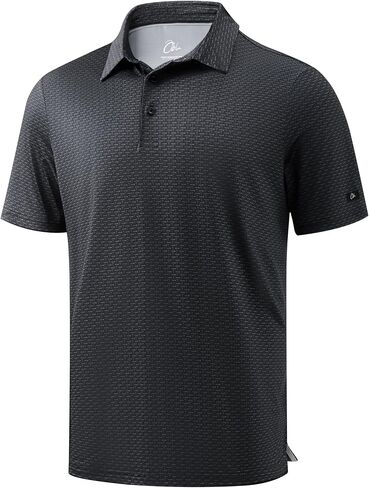 Obla Mens Golf Shirt Short Sleeve Dry Fit Moisture Wicking Performance Athletic Casual Print Collared Polo Shirts for Men in Saudi Arabia
