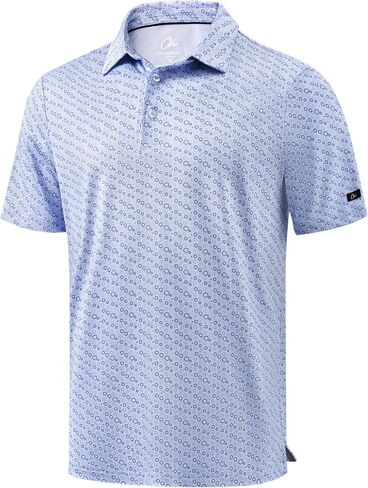 Obla Mens Golf Shirt Short Sleeve Dry Fit Moisture Wicking Performance Athletic Casual Print Collared Polo Shirts for Men in Saudi Arabia