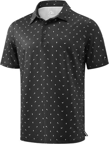 Obla Mens Golf Shirt Short Sleeve Dry Fit Moisture Wicking Performance Athletic Casual Print Collared Polo Shirts for Men in Saudi Arabia