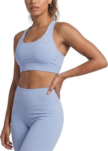 Juicy Couture Women's Racerback Sports Bra Wire Free High Support Stretchy Soft Workout Gym Yoga Running Athletic Bra in Kuwait