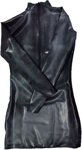 Latex Women Rubber Dress,Long Sleeve Bodycon Latex Dress with Back Zipper Party Cosplay Clothing in Saudi Arabia