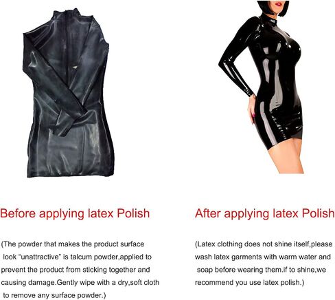 Latex Women Rubber Dress,Long Sleeve Bodycon Latex Dress with Back Zipper Party Cosplay Clothing in Saudi Arabia