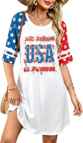 VILOVE 4th of July Dresses for Women American Flag Dress 250 Years Anniversary USA Patriotic Casual Dresses in Kuwait