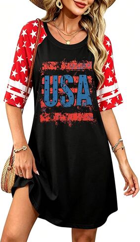 VILOVE 4th of July Dresses for Women American Flag Dress 250 Years Anniversary USA Patriotic Casual Dresses in Kuwait