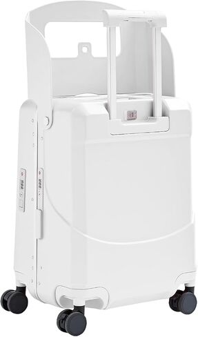 TABU 20" Ride on Luggage with Foldable Seat，Front-Opening Carry On Suitcase with Built-in USB & Type-C Port, TSA Lock and 360° Silent Spinner, for Kids & Adults, White in Saudi Arabia