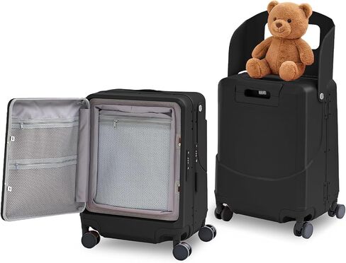 TABU 20" Ride on Luggage with Foldable Seat，Front-Opening Carry On Suitcase with Built-in USB & Type-C Port, TSA Lock and 360° Silent Spinner, for Kids & Adults, White in Saudi Arabia