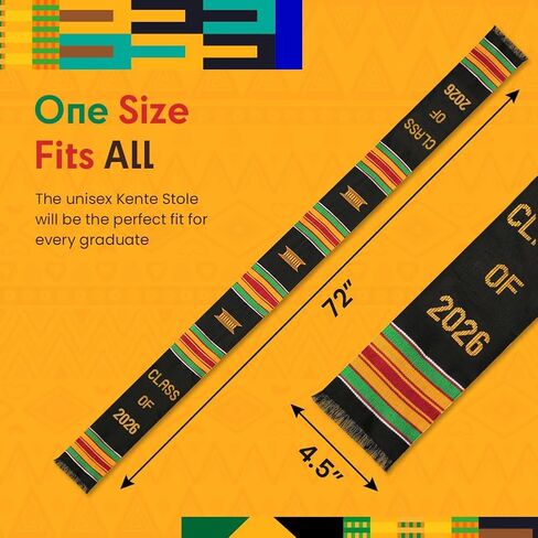 Kwabla's Kente Graduation Stole Class of 2026 | Celebrate Culture with the African Graduation Stole in Kuwait