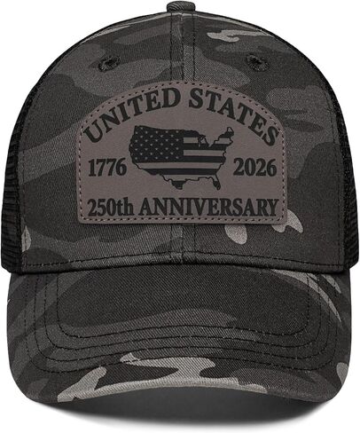 USA 250th Anniversary Hat 1776-2026, Adjustable Patriotic Trucker Hat Retro Patriotic Baseball Cap for Men Women in Saudi Arabia