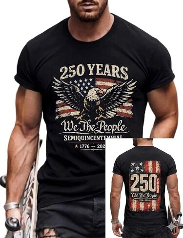Men Shirts 2026 USA 250th Anniversary Commemorative T-Shirt Semiquincentennial Freedom Graphic Tee in Kuwait