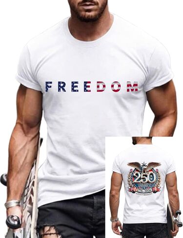 Men Shirts 2026 USA 250th Anniversary Commemorative T-Shirt Semiquincentennial Freedom Graphic Tee in Saudi Arabia