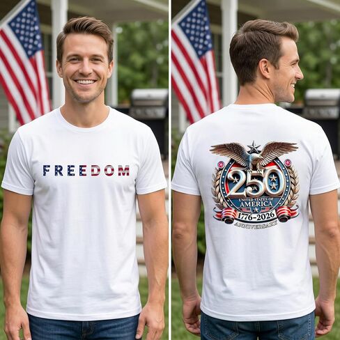 Men Shirts 2026 USA 250th Anniversary Commemorative T-Shirt Semiquincentennial Freedom Graphic Tee in Saudi Arabia