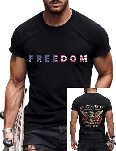 Men Shirts 2026 USA 250th Anniversary Commemorative T-Shirt Semiquincentennial Freedom Graphic Tee in Saudi Arabia
