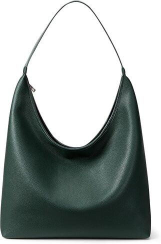 Large Full-Zip Hobo Bag for Women, Soft Vegan Leather Slouchy Shoulder Work Tote, Center Zip Divider, Multiple Pockets Purse in Saudi Arabia