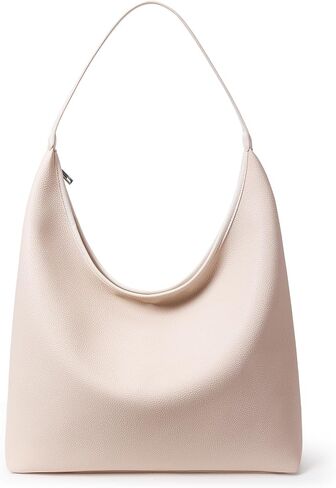 Large Full-Zip Hobo Bag for Women, Soft Vegan Leather Slouchy Shoulder Work Tote, Center Zip Divider, Multiple Pockets Purse in Saudi Arabia