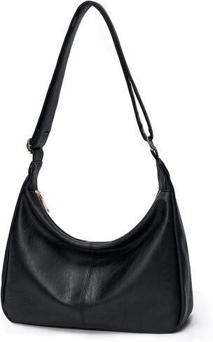 Purses for Women Slouchy Shoulder Bag Hobo Bag Soft Vegan Leather Adjustable Wide Strap Crossbody Tote Multi Pocket Handbags in Saudi Arabia