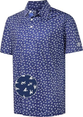 Mens Golf Polo Shirt Moisture Wicking Dry Fit Performance Athletic Summer Short Sleeve Golf Shirts for Men in Saudi Arabia