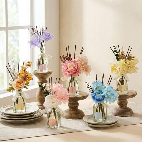 COCORRÍNA Reed Diffuser - Gardenia & Lily 8.5 Fl.oz Flower Reed Diffuser with Sticks, Bedroom Bathroom Shelf Decor (Floral Basket Collection) in Saudi Arabia