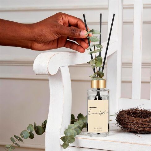 Reed Diffuser Set of 3, Eucalyptus, Linen & Ocean Scented Oil Diffusers with 15 Reeds, Long-Lasting Home Fragrance for Bedroom & Bathroom Decor, 1.7 fl oz Each, Total 5.1 oz in Saudi Arabia