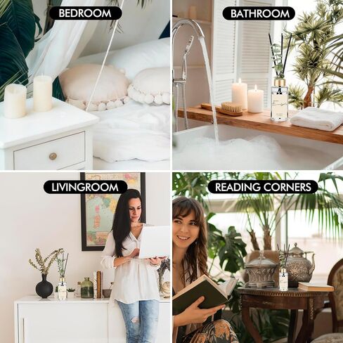 Reed Diffuser Set of 3, Eucalyptus, Linen & Ocean Scented Oil Diffusers with 15 Reeds, Long-Lasting Home Fragrance for Bedroom & Bathroom Decor, 1.7 fl oz Each, Total 5.1 oz in Saudi Arabia