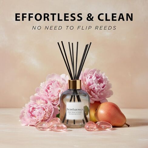 ScentSationals Water-Based Reed Diffuser - Pink Pear & Peony - 5 FL OZ Aromatherapy Reed Diffuser in Kuwait