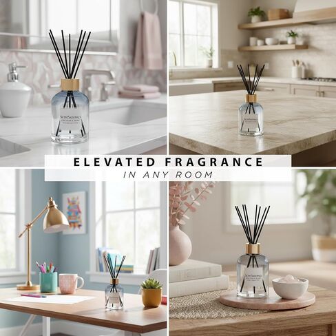ScentSationals Water-Based Reed Diffuser - Pink Pear & Peony - 5 FL OZ Aromatherapy Reed Diffuser in Kuwait