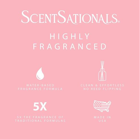 ScentSationals Water-Based Reed Diffuser - Pink Pear & Peony - 5 FL OZ Aromatherapy Reed Diffuser in Kuwait
