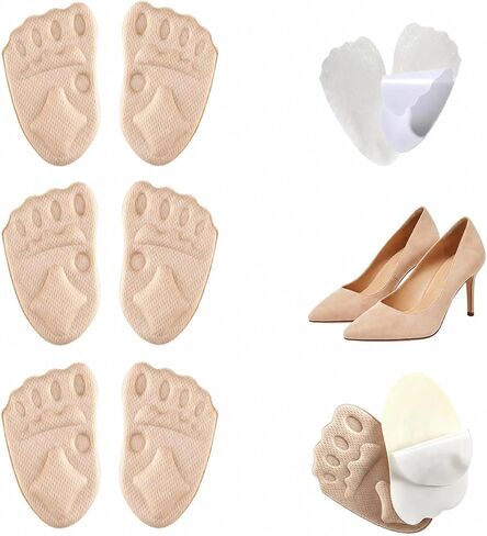 Metatarsal Pads for Women, 2026 New Comfortable Shoe Inserts, Breathable Ball of Foot Pads for Daily Wear,Ball of Foot Cushions Relief and Comfort, Anti-Slip Forefoot Pads for Ladies (6 Pcs) in Saudi Arabia