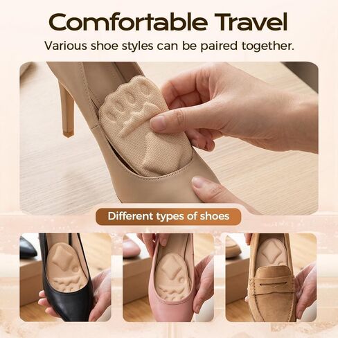 Metatarsal Pads for Women, 2026 New Comfortable Shoe Inserts, Breathable Ball of Foot Pads for Daily Wear,Ball of Foot Cushions Relief and Comfort, Anti-Slip Forefoot Pads for Ladies (6 Pcs) in Saudi Arabia