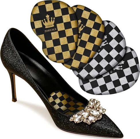 Ball of Foot Cushions: 2 Pairs Metatarsal Pads Women for Designer Pumps, Heels & Dress Shoes - Anti Slip High Heel Comfort Pads All Day Pain Relief - Clear in Kuwait