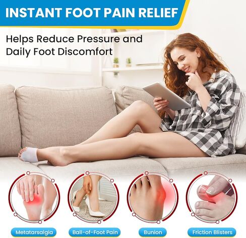 JUMPOW Toe Separators Metatarsal Pads - Gel Toe Spacers Ball of Foot Cushions, Relief Bunion Pain, Metatarsalgia, Mortons Neuroma, Comfort for Man & Woman in Saudi Arabia