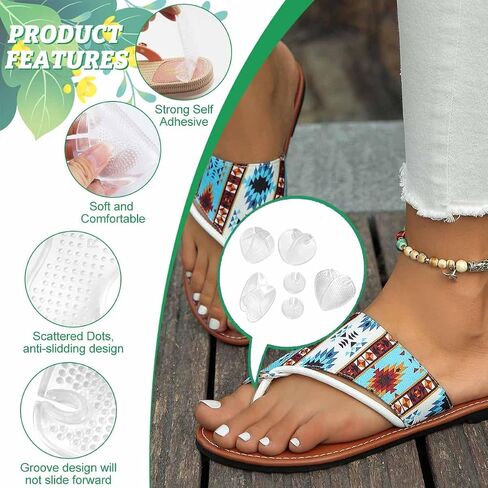 Gel Pads for Thong Sandals Thong Cushions 5 Pairs Between Toe Cushions, Soft Reusable Forefoot Pad No Slip Silicone Shoe Inserts Pad Self Adhesive Ball of Foot Grip Pads in Saudi Arabia