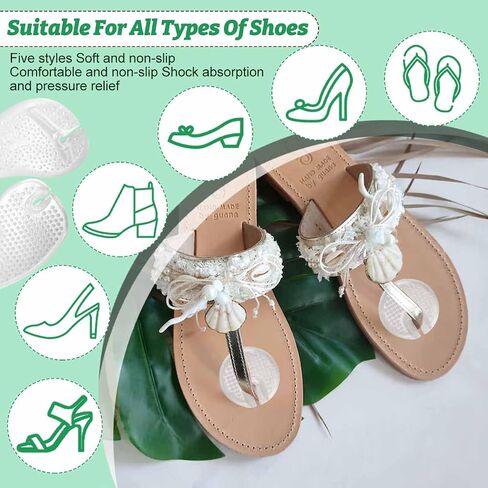 Gel Pads for Thong Sandals Thong Cushions 5 Pairs Between Toe Cushions, Soft Reusable Forefoot Pad No Slip Silicone Shoe Inserts Pad Self Adhesive Ball of Foot Grip Pads in Saudi Arabia