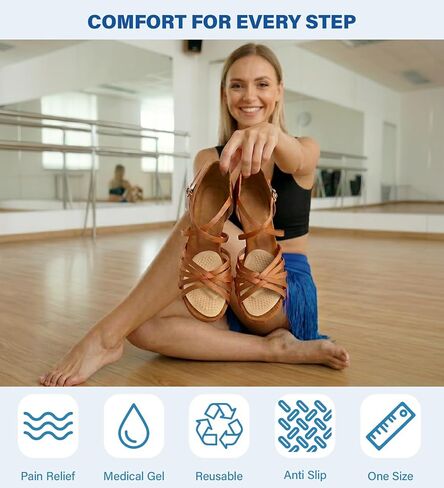Metatarsal Pads for Women & Men, Ball of Foot Cushions High Heel Inserts, Anti Slip Reusable Gel Foot Pads for Pain Relief, All Day Comfort One Size Fits All for Heels Boots Shoes Sneakers (4, Nude) in Saudi Arabia