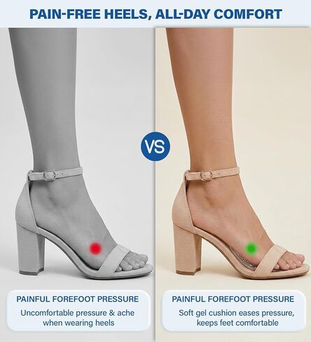 Metatarsal Pads for Women & Men, Ball of Foot Cushions High Heel Inserts, Anti Slip Reusable Gel Foot Pads for Pain Relief, All Day Comfort One Size Fits All for Heels Boots Shoes Sneakers (4, Nude) in Saudi Arabia