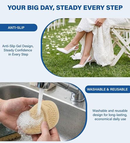 Metatarsal Pads for Women & Men, Ball of Foot Cushions High Heel Inserts, Anti Slip Reusable Gel Foot Pads for Pain Relief, All Day Comfort One Size Fits All for Heels Boots Shoes Sneakers (4, Nude) in Saudi Arabia