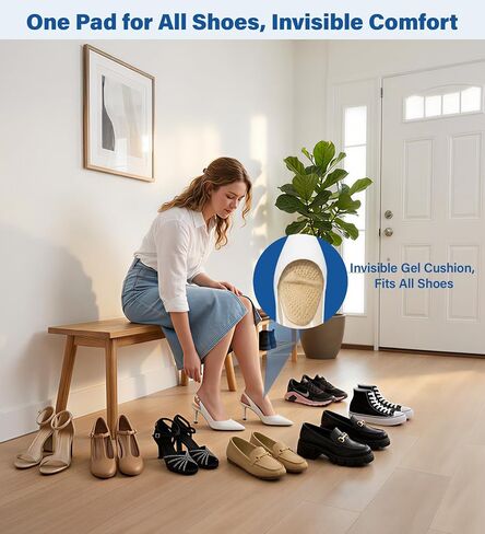 Metatarsal Pads for Women & Men, Ball of Foot Cushions High Heel Inserts, Anti Slip Reusable Gel Foot Pads for Pain Relief, All Day Comfort One Size Fits All for Heels Boots Shoes Sneakers (4, Nude) in Saudi Arabia