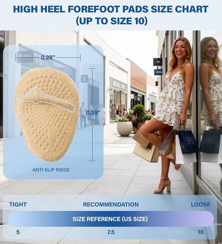 Metatarsal Pads for Women & Men, Ball of Foot Cushions High Heel Inserts, Anti Slip Reusable Gel Foot Pads for Pain Relief, All Day Comfort One Size Fits All for Heels Boots Shoes Sneakers (4, Nude) in Saudi Arabia